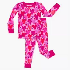 Little Sleepies Pink and Purple Heart Pajama Set
